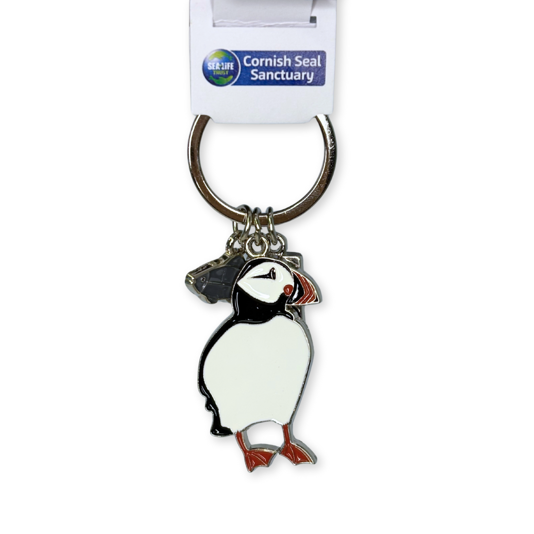 Logo Puffin Metal Keyring