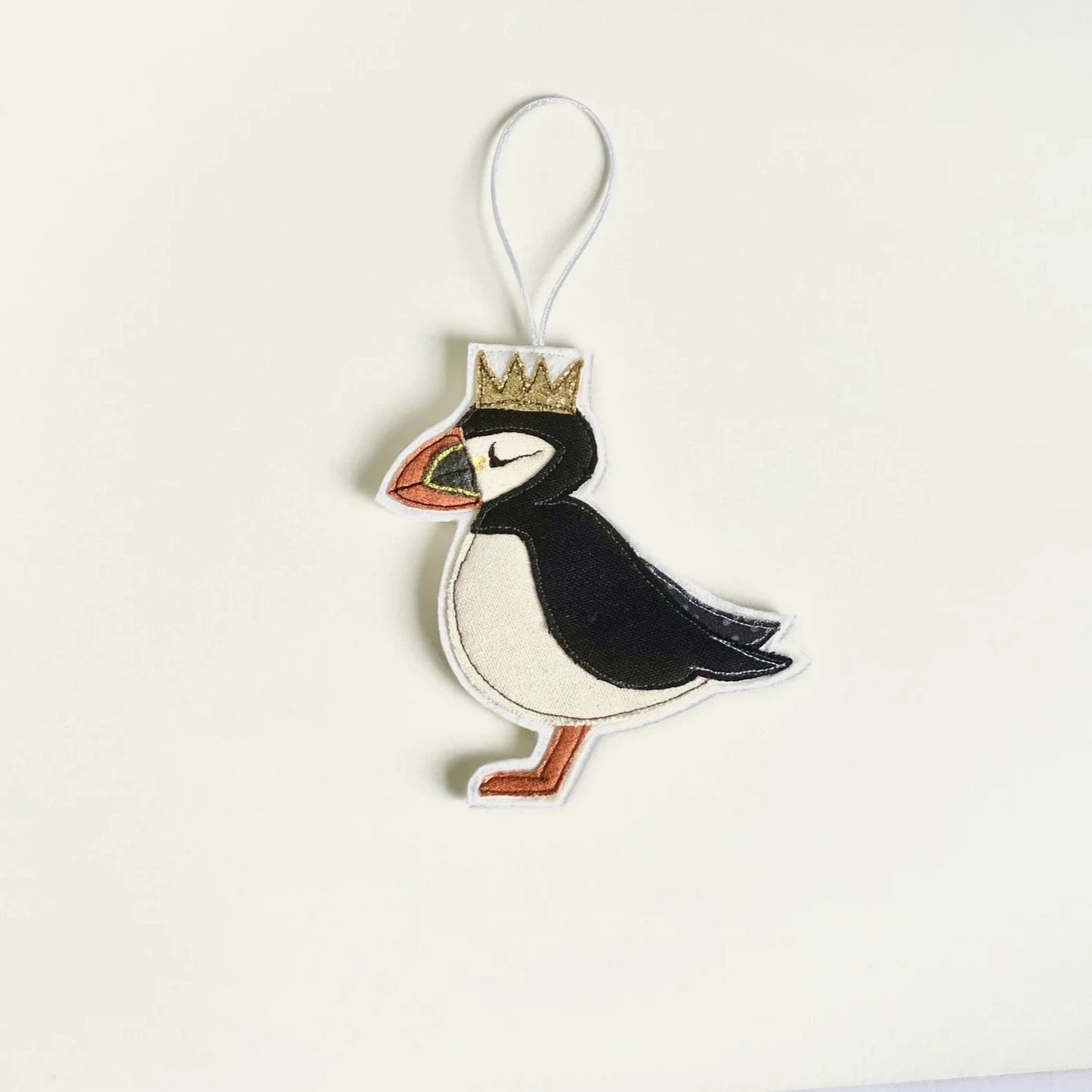 Cornish Homemade Puffin Gold Crown Decoration