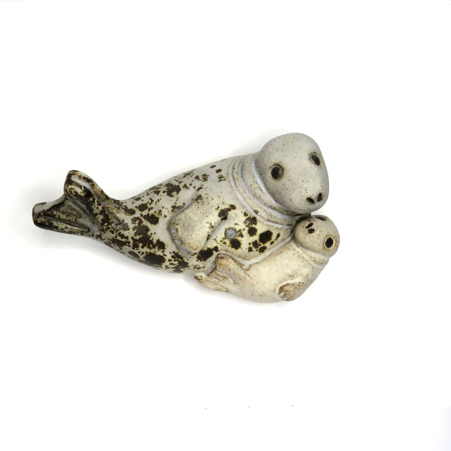 Mother and Seal Pup Handmade Stone Ornament