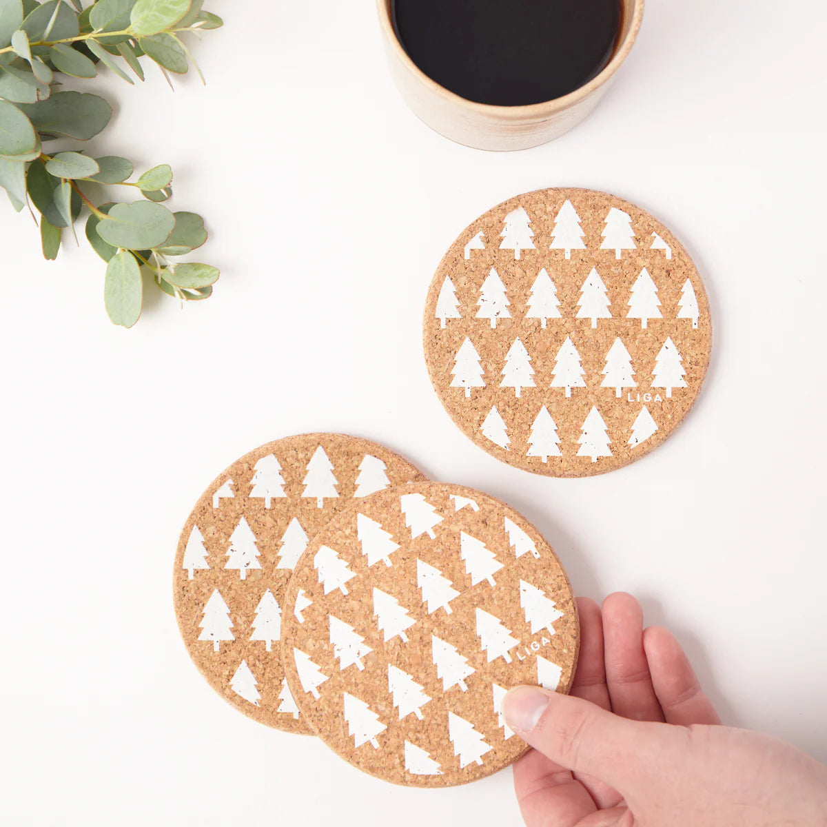 LIGA Tree Coasters Set of 4