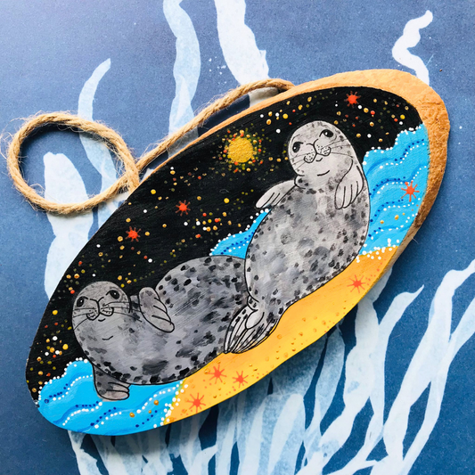 MoonSeals Wooden Log Decoration