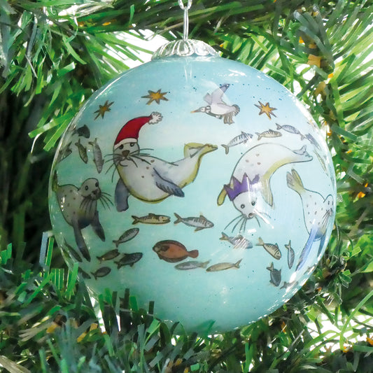 Emma Ball Painted Glass Christmas Baubles