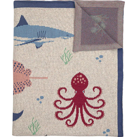 Organic Baby Throw - Penguin or Sea Life Theme