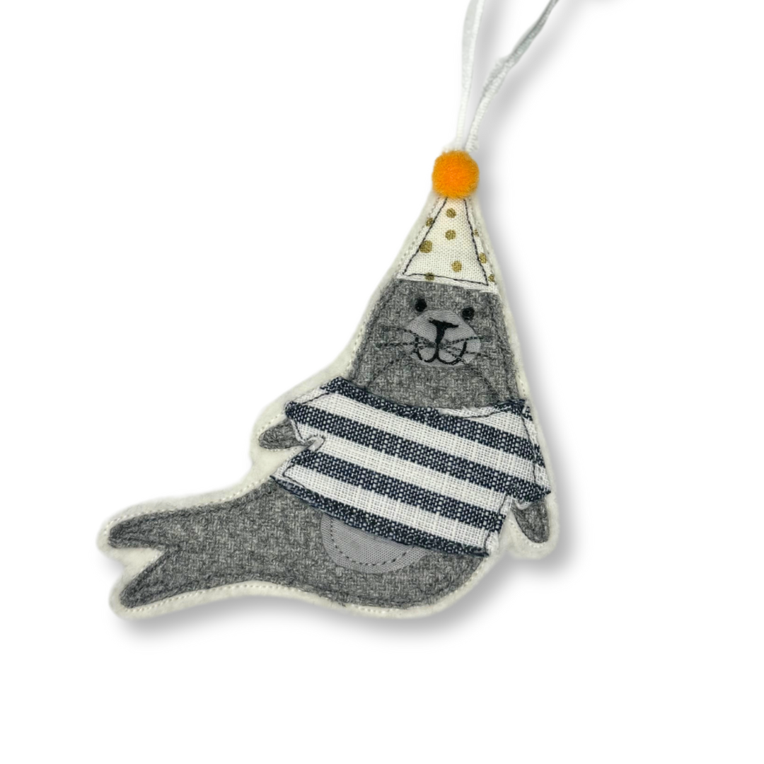 Cornish Homemade Seal in Party Hat Decoration