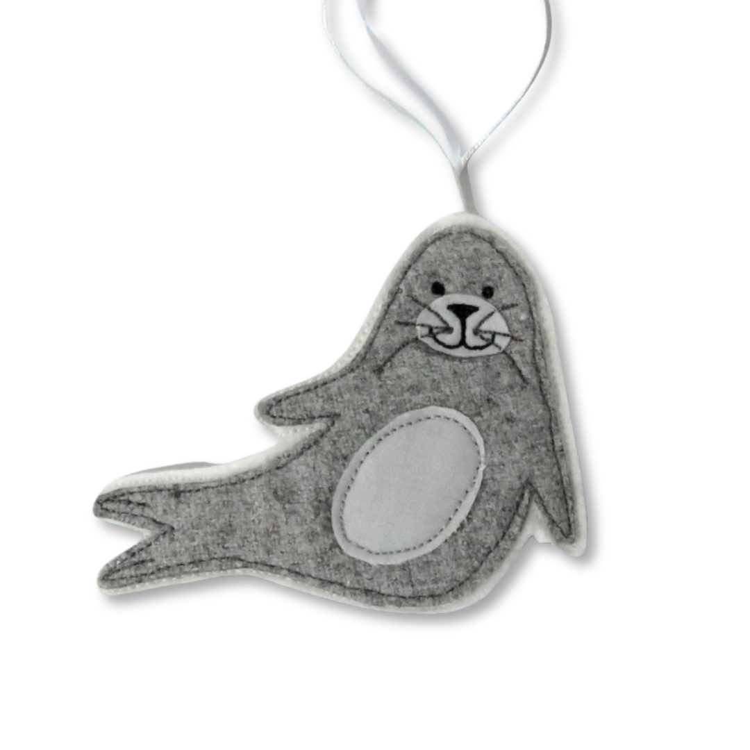 Cornish Homemade Felt Decoration - Seal