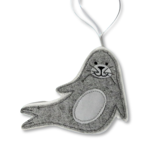 Cornish Homemade Felt Decoration - Seal